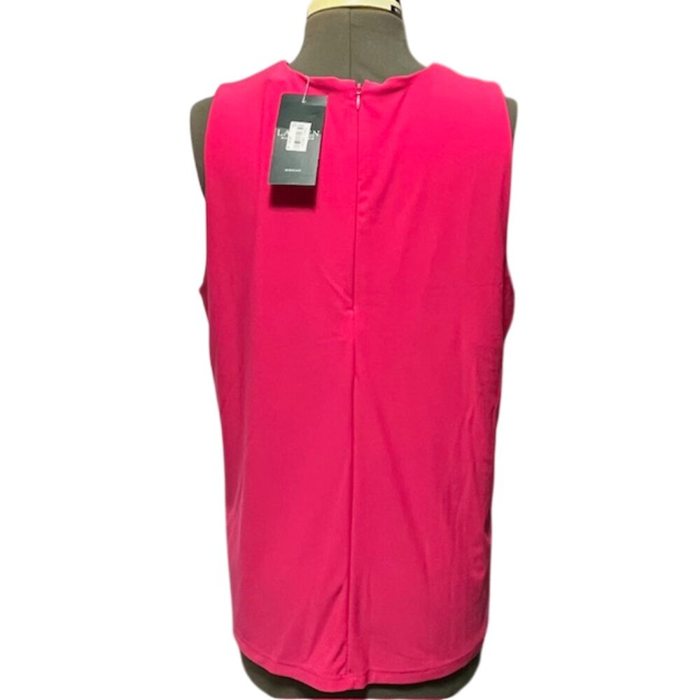 LAUREN RALPH LAUREN 1X Sleeveless V Neck Blouse Zipper Closure On The Back NWT - Picture 3 of 16